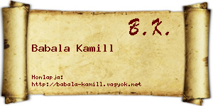 Babala Kamill névjegykártya